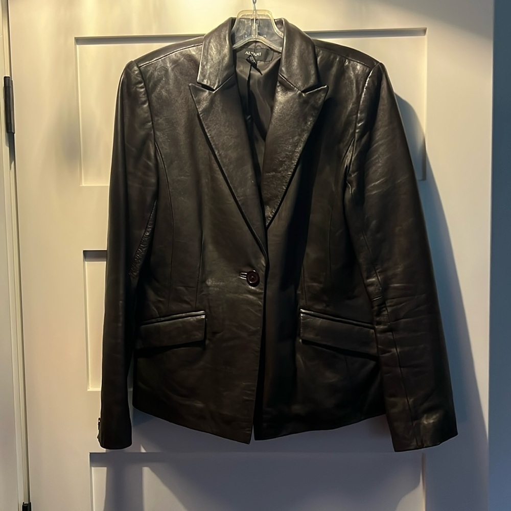 Alfani leather blazer